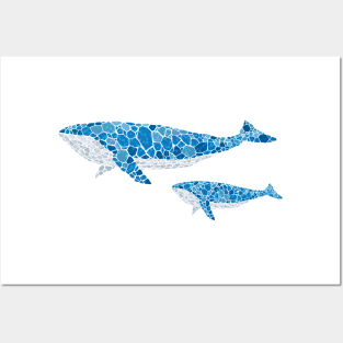 Blue Whale T-shirt Posters and Art